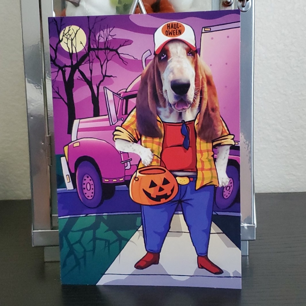 Halloween Greeting Card Basset Hound